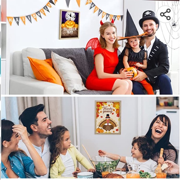 Farmhouse Wall Sign 12 Interchangeable Pictures Art 13x17'' Rustic Picture Frame - Picture 7 of 8